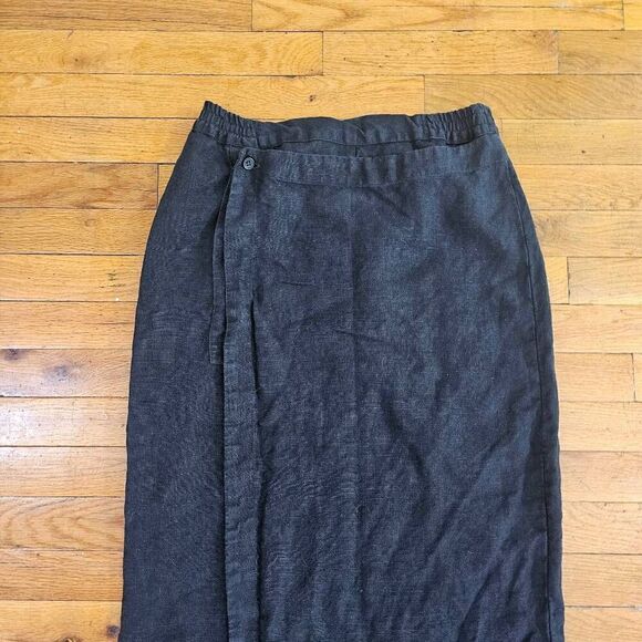 Eskandar Black Linen Maxi Skirt Size 0 - Picture 3 of 7